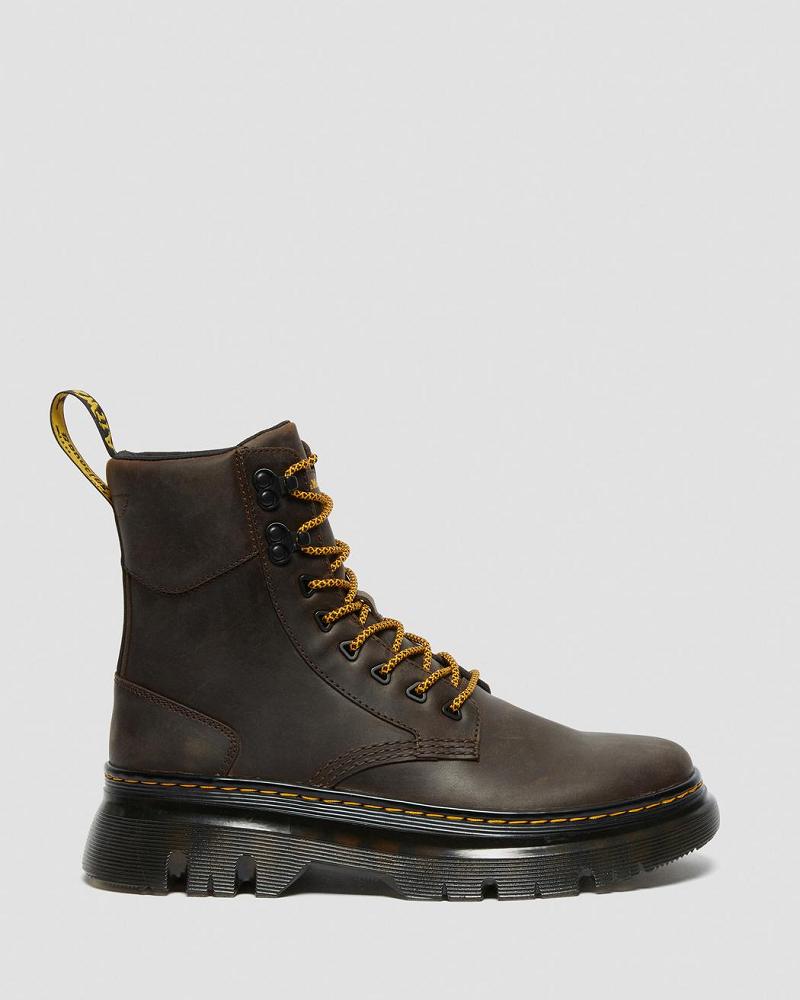 Dr Martens Tarik Crazy Horse Leren Utility Vrijetijdslaarzen Heren Donkerbruin | NL 337FDN